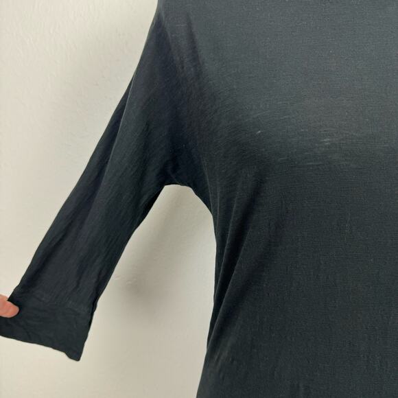 Lilly Pulitzer | Cassie Black Slub Pima Cotton 3/4 Sleeve T-shirt Mini Dress - Picture 6 of 9